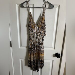 Angie Floral Maxi Dress - Black, Gold, Cream